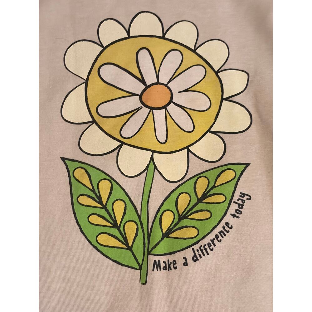 Natural Life Daisy Flower Graphic Sweatshirt Womens S Beige Boho Retro Floral - Picture 3 of 8